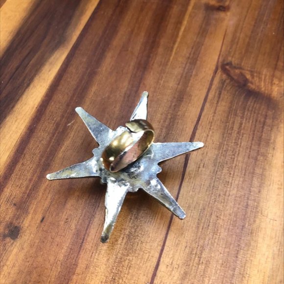 Red Stone Star Ring, Afghan Massive Ring, Handmade Statement Stone Ring, Boho - Picture 9 of 14